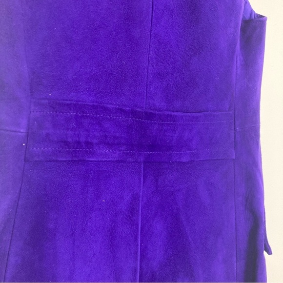 Vintage 70s Lillie Rubin purple suede double breasted mod mini dress. - Picture 6 of 8